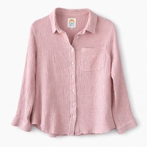 C&C California | 100% Cotton Gauze Soft Pink Button Down Shirt Size XL